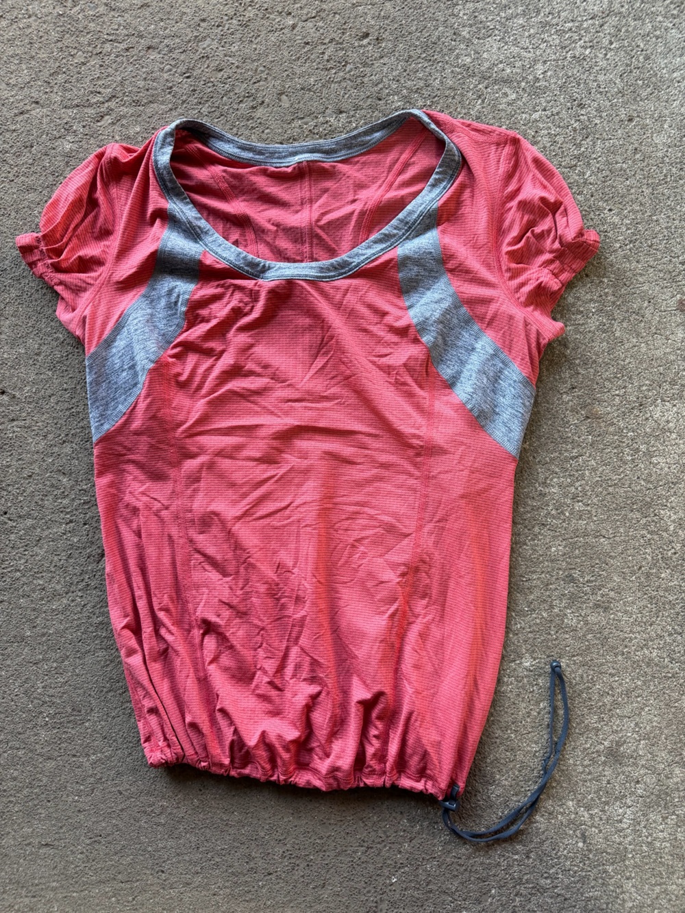 LULULEMON Y2K Coral Running Swiftly Scrunch Hem Short Sleeve Top size 10